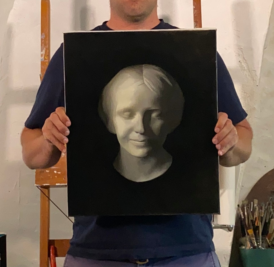 Plaster Mask of a Young Girl, Grisaille study